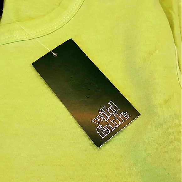 CROPPED SHORT SLEEVE NEON GREEN 100% COTTON T-SHIRT SIZE XS - Picture 6 of 7